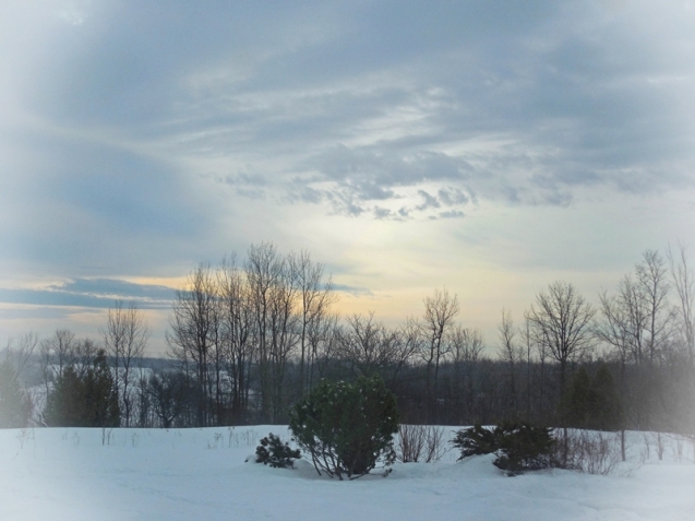 sky landscape january morning Canada