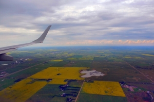 aerial shot Alberta prairie