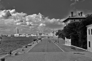 Sant'Elena promenade view of Venice