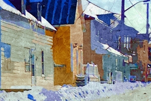 main street rural Ontario in winter