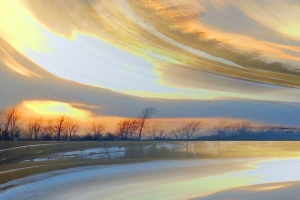 digital art winter sunset