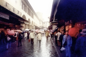 street photography Ponte Vecchio Florence in the rain